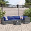 vidaXL Patio Lounge Set Grey PE rattan, powder-coated steel, tempered glass - 2 of 4