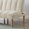 CAVINAS 65.75" Corduroy Sofa Bed Minimalist Upholstered Convertible Sofa Bed Sleeper with Wooden Legs for Apartment - 4 of 4