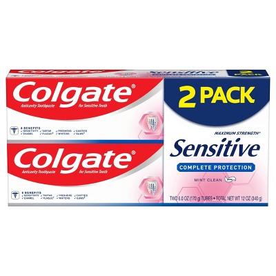 Colgate Sensitive Toothpaste Complete Protection with Maximum Strength - Mint Clean - 6oz/2pk