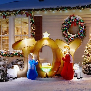 7.5FT Christmas Inflatable Decoration, Inflatable Nativity Scene with JOY Sign Blow Up Yard Decorations for Holiday Party Front Yard Lawn Garden Decor - 1 of 4