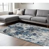 Ivory Teal And Black Abstract Area Rug - 2 of 4