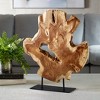 Uttermost Bahati Wood Natural Sculpture – Teak Wood on Black Base, 22.8"H × 19.7"W × 5.5"D - 2 of 4