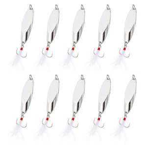 Unique Bargains Treble Hooks Metal Spinner Fishing Spoons for Freshwater Saltwater Salmon 10 Pcs - 1 of 4