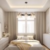 LNC Aidtyrtm 8-Light Matte Black and Polished Gold and Crackled Glass LED Dry Rated Chandelier: UL Listed, Adjustable Height, E26 - 4 of 4