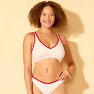Women's Textured Contrast Binding Bralette Bikini Top - Shade & Shore™ - 1 of 3