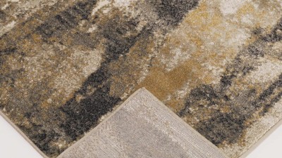 Abstract Elegance Beige Synthetic 9' x 12' Area Rug