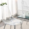 SEVOBAL Dining Chairs Set of 4 Modern Transparent Plastic Armless Chairs with Plating Metal Legs for Dining Room, White, 18.11"*17.32"*32.67" - 4 of 4