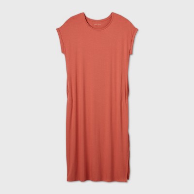 coral t shirt dress