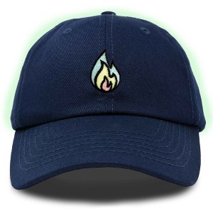 Dalix Fire Embroidered Lit Flame Dad Hat Cotton Baseball Cap Adjustable Mens - 1 of 4