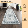 Machine Washable Area Rug Living Room Vintage Medallion Carpet Distressed Rugs for Bedroom - 3 of 4