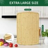 Extra Large Bamboo Cutting Board for Kitchen, 30 x 20 Inch Wooden Chopping Board, Stove Top Cover Wood Butcher Block with Juice Groove , 0.8" Th - 2 of 4
