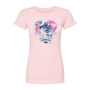 Women's - Star Wars - Valentine Droid You're Looking For Fitted Graphic T-Shirt - 1 of 2