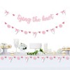 Big Dot of Happiness Tying the Knot Bridal Banner, Pink Bow Coquette Bachelorette Letter Banner Decor - 36 Banner Cutouts and Tying The Knot Letters - 2 of 4