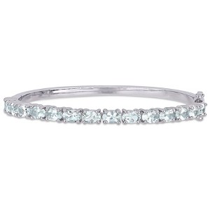 EVERLY JEWELRY |  Sterling Silver 6 1/3 CT TGW Aquamarine Bangle - 1 of 4