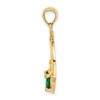 Black Bow Jewelry 14k Yellow Gold & Green CZ Claddagh Pendant, 20mm (3/4 inch) - 2 of 4