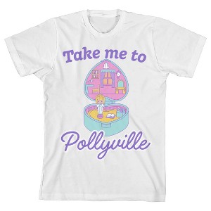 Polly Pocket "Take Me To Pollyville" Youth Girl White Short Sleeve Tee - 1 of 3