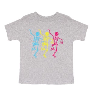 The Juniper Shop Three Skeletons Dancing Neon Toddler Short Sleeve Tee - 1 of 4