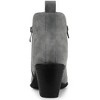 Allegra K Women's Low Chunky Heels Zipper Western Ankle Booties - 3 of 4