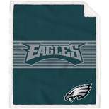 NFL Philadelphia Eagles Center Stripe Trim Sherpa Trim Blanket