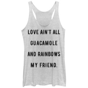 Women's CHIN UP Love Ain't Guacamole Racerback Tank Top - 1 of 3