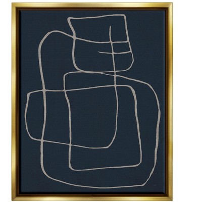Stupell Industries Squiggle Shapes Abstract LinesFloater Canvas Wall Art