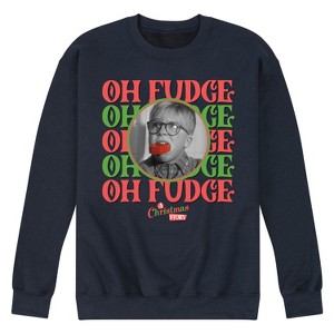 Men's - A Christmas Story - Oh Fudge Stacked Graphic Fleece Sweatshirt - 1 of 4