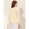 INSPIRE CHIC Women's Tie Front Long Sleeve Crop Ruffle Knit Cardigan Sweaters - 4 of 4