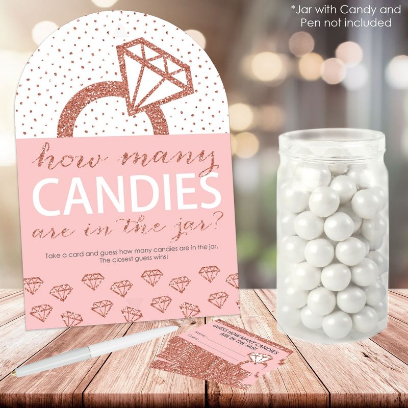 Big Dot of Happiness Bride Squad - How Many Candies Rose Gold Bridal Shower or Bachelorette Party Game - 1 Stand and 40 Cards - Candy Guessing Game, 2 of 9