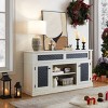 VYNXARIA Rustic Embossed Pattern TV Stand - Stylish Media Console with Open and Closed Storage for Living Room & Bedroom - 4 of 4