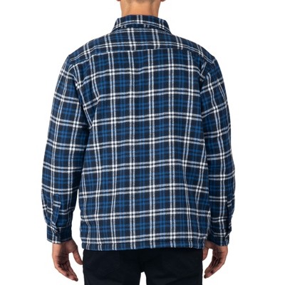 Мужские куртки Alpine Swiss Mens Felix Fleece Lined Flannel Jacket Heavyweight Zip-Up Plaid Shirt Shacket Warm Winter Outerwear BLGY MED — фото 6