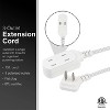 GE 3-Outlet Polarized Extension Cord 15' Braided White/Gray - 2 of 4