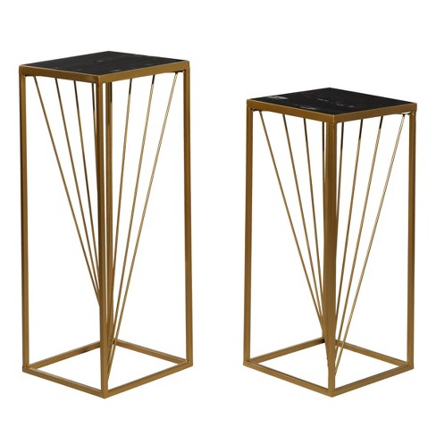 Tall gold deals end table