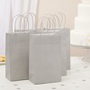 Blue Panda 25 Pack Small Paper Gift Bags with Handles for Party Favors, Bulk Shopping Merchandise Bags, Gray 9 x 5.5 x 3 In - 3 of 4