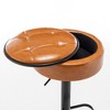 PAGED Modern Swivel Bar Stools Set of 2 PU Leather Counter Height Bar Stools with Back and Metal Legs for Dining Room - 3 of 4