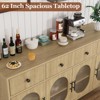 Whizmax Buffet Cabinet with Storage, 62" Large Sideboard, Wooden Cabinet With 3 Drawers and 4 Fluted Glass Doors, Coffee Bar Table for Kitchen - 4 of 4