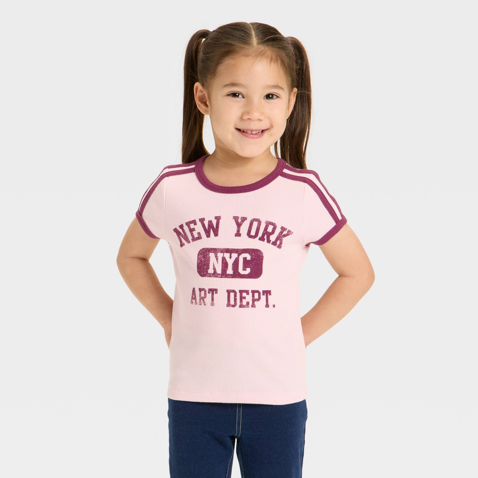 Grayson Mini Toddler Girls' New York Short Sleeve T-Shirt - Pink 4T