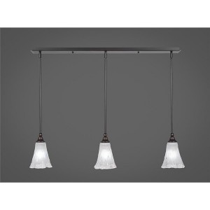 Toltec Lighting Any 3 - Light Chandelier in  Dark Granite with 5.5" Fluted Frosted Crystal Shade - 1 of 1