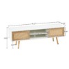 Lyngins 41.34" Rattan Woven Coffee Table, Sliding Door for Storage, Rectangle Tea Table with Solid Wood Legs, Modern Center Table for Living Room - 4 of 4