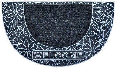J&V TEXTILES Original Durable Rubber Door Mat, 18x28, Heavy Duty Doormat, Indoor Outdoor, Waterproof, Easy Clean, Low-Profile Mats for Entry, Garage
