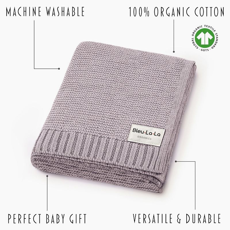 100% Luxury Organic Cotton Baby Swaddle Blanket for Newborn and Infant Boys and Girls, 3 of 9