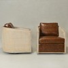 KINWELL 100% Top Grain Genuine Leather Swivel Armchair, Set of 2 - 4 of 4
