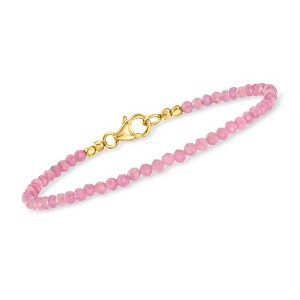 Ross-Simons 9.25 ct. t.w. Pink Tourmaline Bead Bracelet in 18kt Gold Over Sterling - 1 of 3