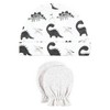 Hudson Baby Unisex Baby Cotton Cap and Scratch Mitten Set, Neutral Dino, 0-6 Months - 4 of 4
