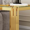 Kumasinova Modern Industrial 2-Tier Tempered Glass End Table with Stainless Steel Frame,Luxury SofaSide Table Exquisite Nightstand - 4 of 4