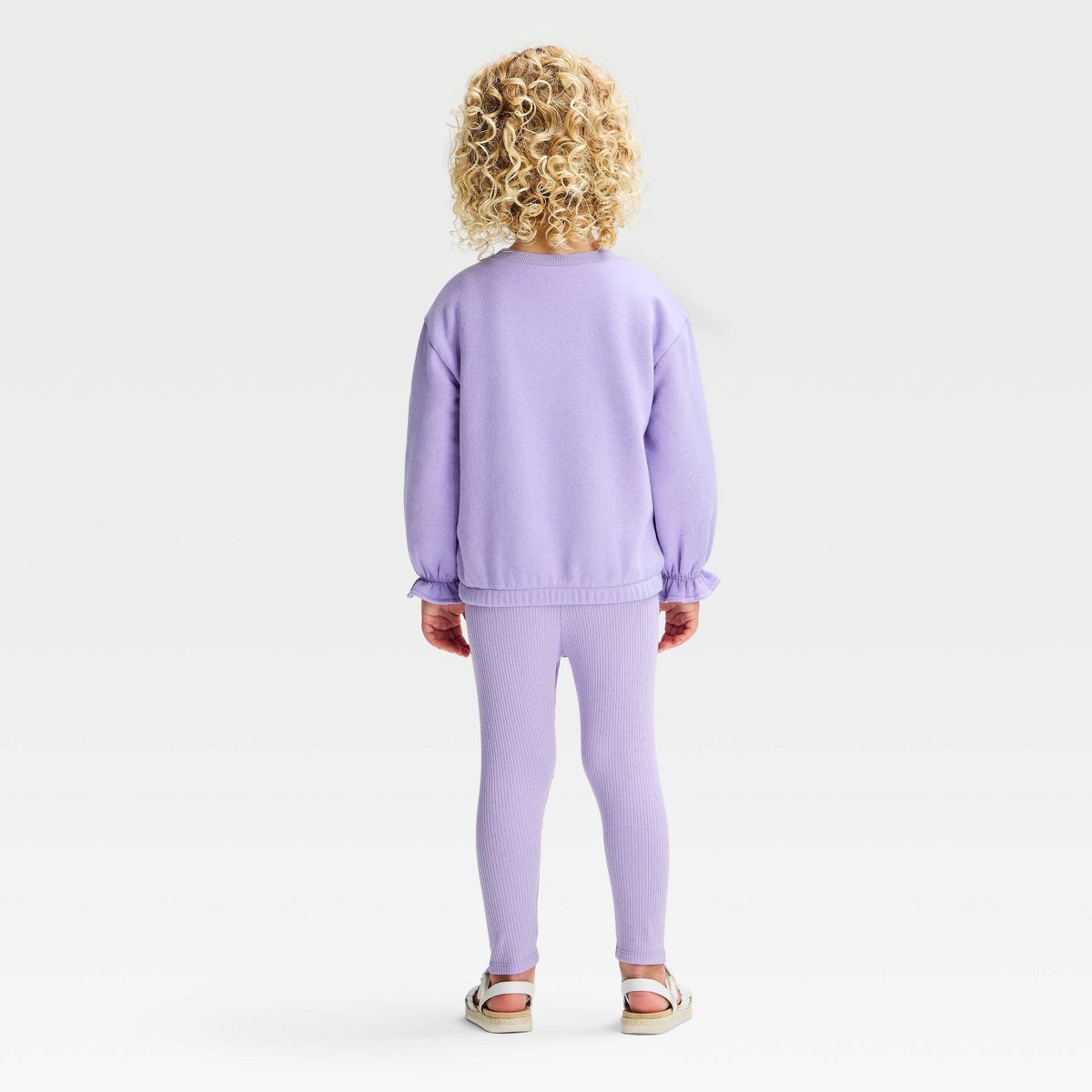 Toddler Girls' 2pc Disney Princesses Fleece Sweatshirt & Pants Set - Purple - thumbnail 2