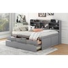Full Size Wooden Captain Bed with Built-in Bookshelves,Three Storage Drawers and Trundle - 4 of 4