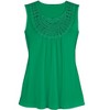 Collections Etc Stylish Crochet Trim Easy-Fit Sleeveless Top - 3 of 4