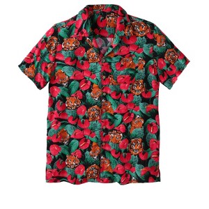 KingSize Men's Big & Tall Printed Camp Shirt - 1 of 4