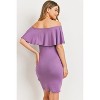 Hello Miz Women's Fitted Ruffle Off Shoulder Maternity Dress - 3 of 4