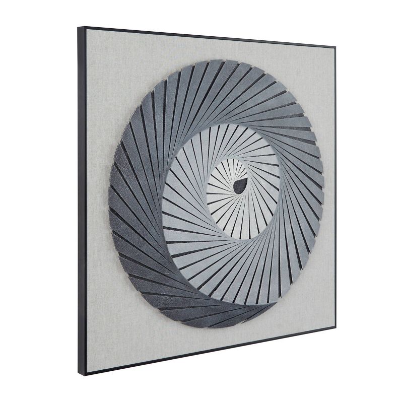 Wood Geometric 3D Spiral Shadow Box with Black Frame Gray - Olivia &#38; May, 3 of 7